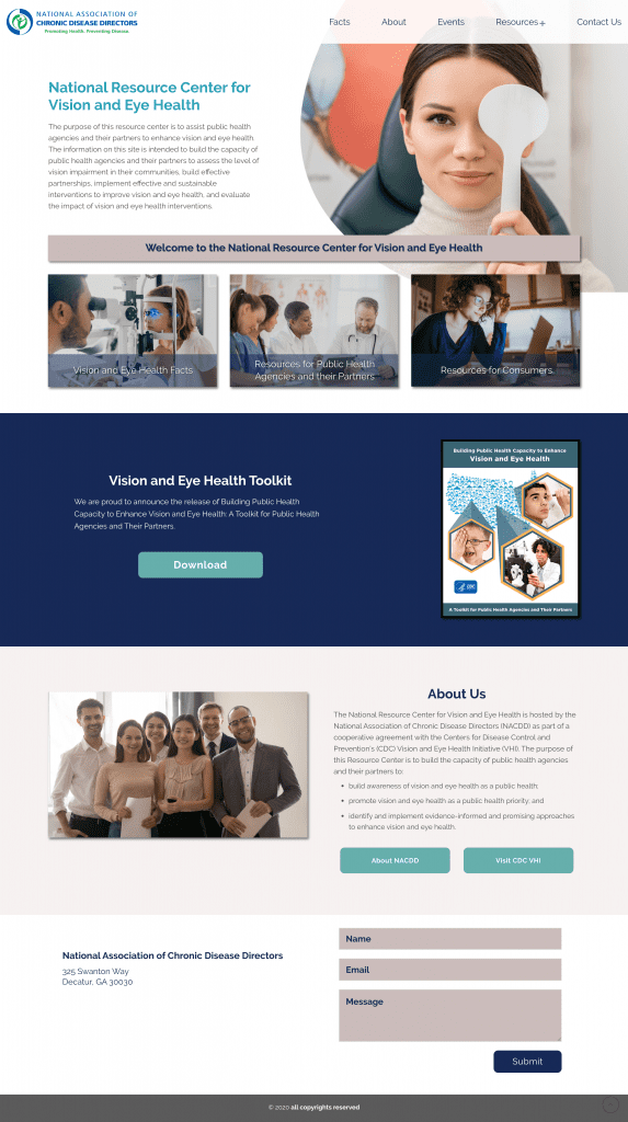 The National Resource Center for Vision and Eye Health information page.